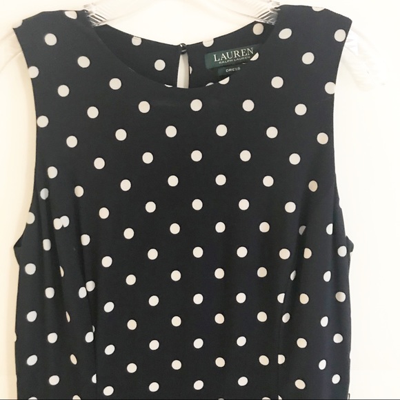 Lauren Ralph Lauren Navy White Polka Dot Dress - Picture 3 of 5